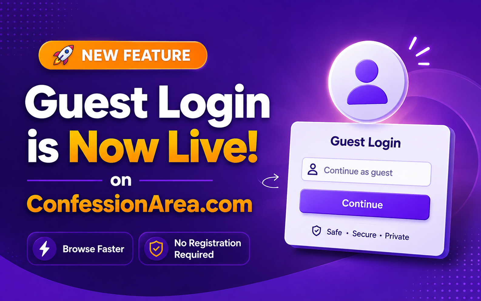 New Feature: Guest Login is Here on ConfessionArea.com!